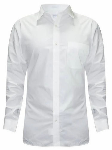 Mens Casual Wear Full Sleeves Plain White Shirts