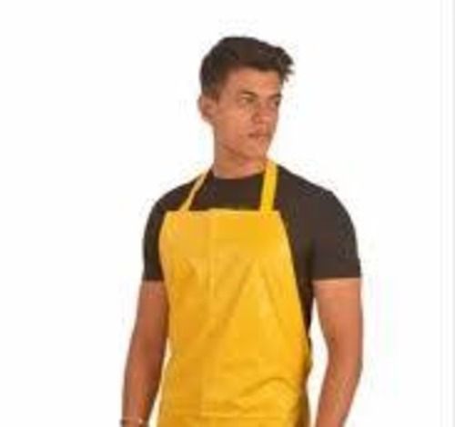 Smooth Texture Plain Design Yellow PVC Aprons