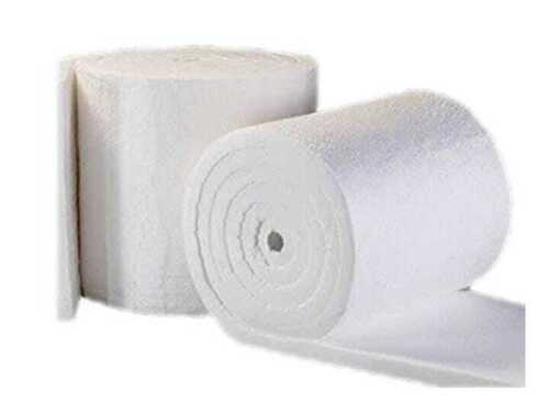 White Color Round Shape Plain Pattern Ceramic Fiber Roll