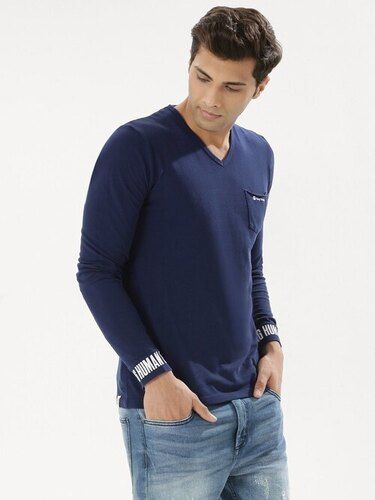 Mens Long Sleeves V Neck Plain T Shirts