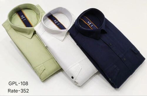 Mens Multi-Color Casual Wear Plain Shirts