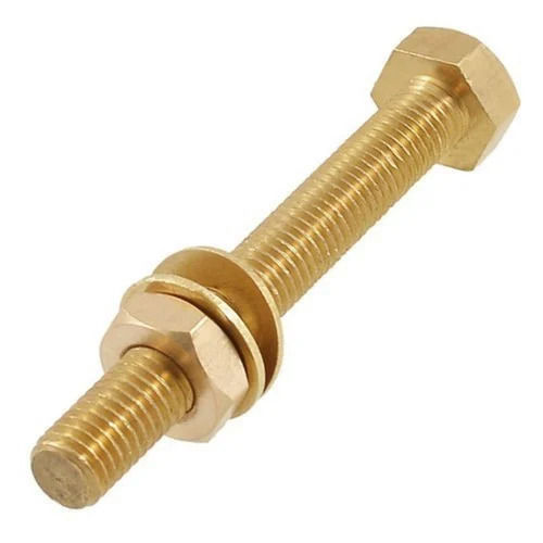 Round Polished Brass Hex Bolt Feature Accuracy Durable