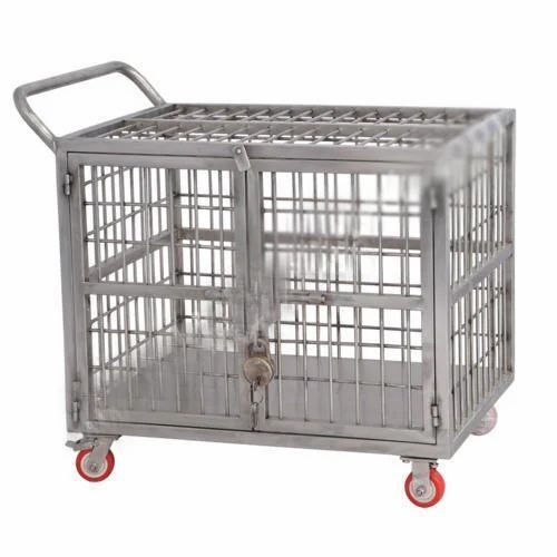 Portable Rectangular Stainless Steel Cage Trolley