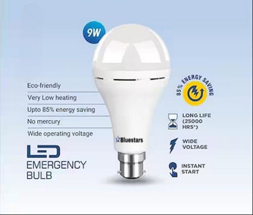 Bluestars 9 Watt Rechargeable Invertor (ac-dc) Led Bulb Emergency Light