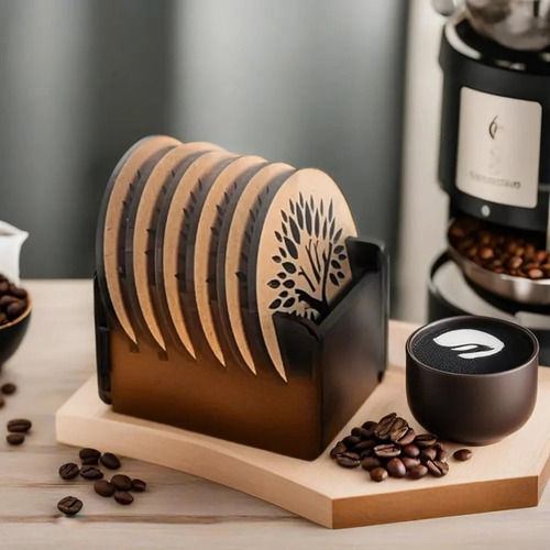 Wooden Tea Coaster 6 Piece Set