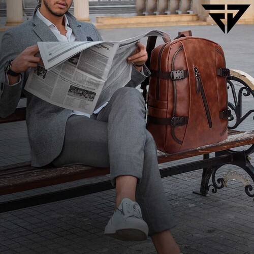 BROWN LEATHER LAPTOP BAG