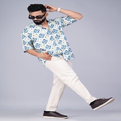 Short Sleeve men printed shirt