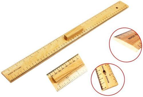 Measuring Rulers Wooden Rulers Metric and Inch Scale 19 Inch 50 cm 500mm With Handle and Hang Hole