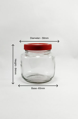 250 GM Glass Round Jar - Glass Material, 250 Gram Capacity, Transparent Design | Perfect for Food Storage and Kitchen Use