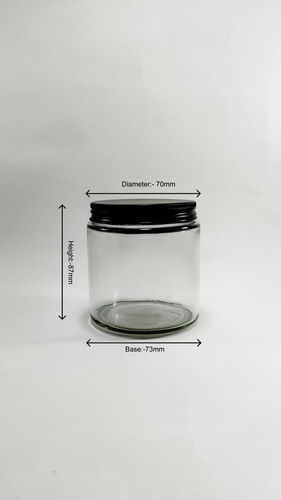 250 Ml 7oz Manson Screw Glass Jar (Black Cap)