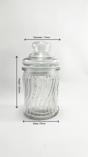 300 Ml Transparent Imperial Pop Glass Jar (Curve Line)