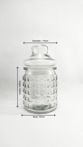 300 Ml Transparent Imperial Pop Jar (Square Dot)