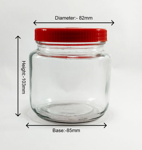 500 Gram Transparent Glass Round Jar with Screw Lid