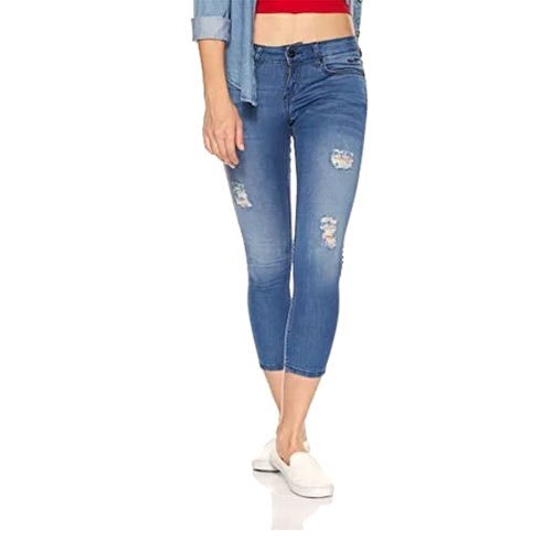 Denim Ladies Jeans Technics Machine Made Pattern Plain