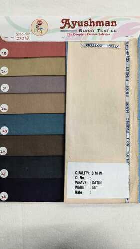 Ayushman Surat Textile B M W Satin Shirting Fabric