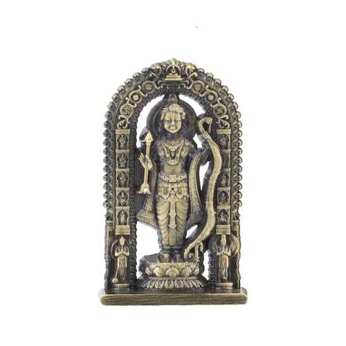 Intricately Crafted Black Metal Ram Lala Murti