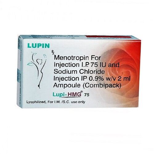 Menotropin For Injection I.P.75 IU and Sodium Chloride Injection IP 0.9% w/v 2ml Ampoule (Combipack)