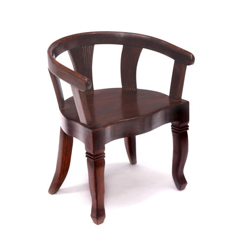 Round Arms Wooden Chair