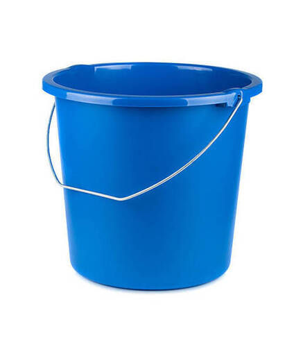 Plastic Bucket - Lightweight Plastic, Standard Size, Blue Color | Leak-Resistant, Unbreakable, Portable, Easy to Clean