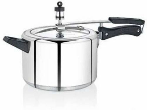 Stainless Steel Pressure Cooker - Polished Finish, Standard Size, Silver Color, Corrosion and Rust Resistant, Easy to Use Design