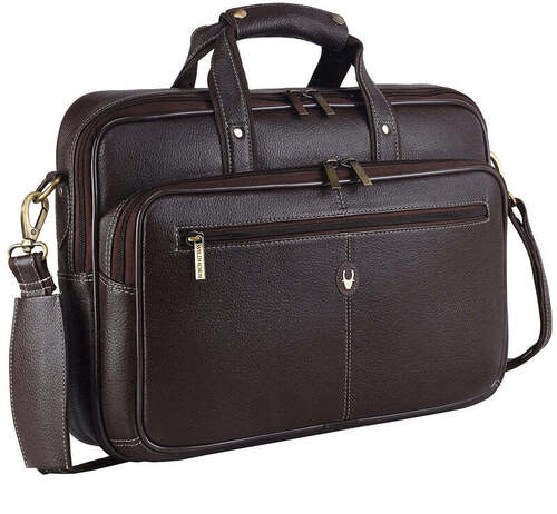 Black Color Premium Design Leather Laptop Bag