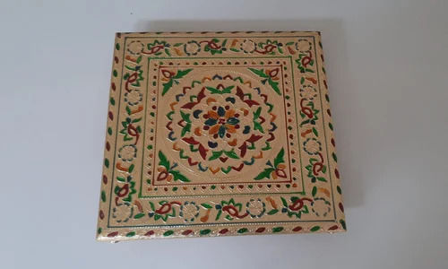 Elegant Look Wooden Meenakari Pooja Chowki