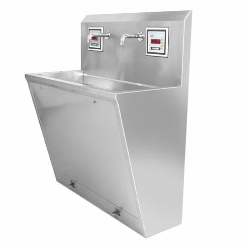 Stainless Steel Surgical Scrub Sink Station - Electric Power Source, Rust Free and Corrosion Resistant, Ideal for Hospitals and Clinics