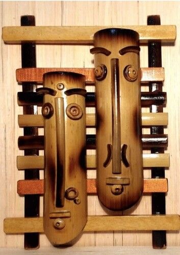 Couple Mask Bamboo Wall Hanging