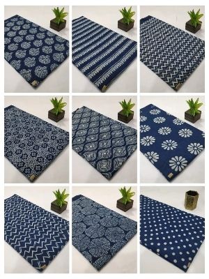 Indigo Hand Block Printed Fabric