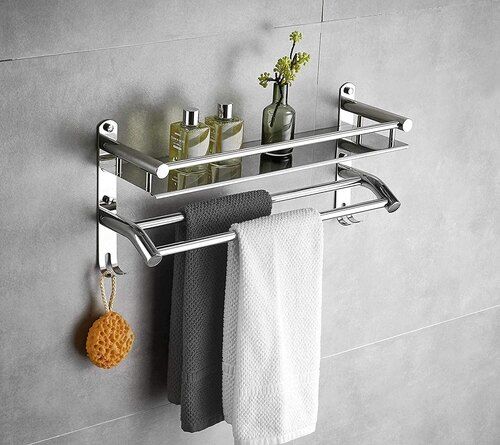 Silver Lupa Polished Stainless Steel Bathroom Accessories For Home