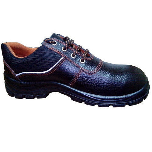 Low Ankle Black Leather Mens Safety Shoes For Industrial Use