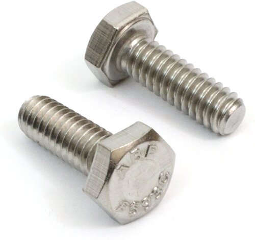 Stainless Steel Bolt - Fully Threaded, Hexagon Head, Galvanized Finish, Silver Color | Rust and Corrosion Resistant, Ideal for Outdoor and Marine Applications