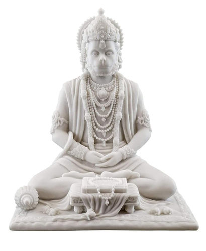 White Color Plain Hanuman Statue For Worship Use