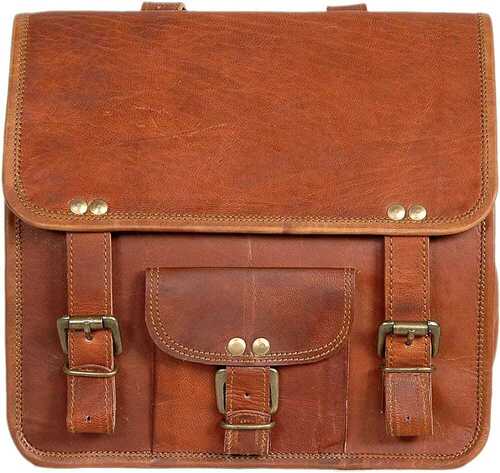 Camel Leather Bag Bicycle