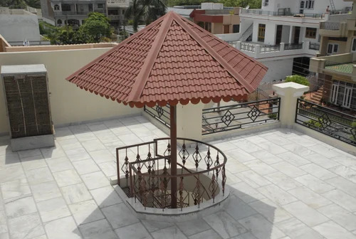 Wooden Premium Design Garden Gazebo Tent - Polyester Material, Brown Color | Ideal for Camping, Outdoor Advertising, Parties, and Picnics