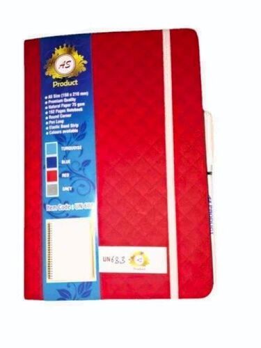 Eco Friendly And Light Weight Red Paper Cover Notebook - Premium Quality, A5 Size, Hard Glue Bound | Light Weight and Eco-Friendly Paper for Writing