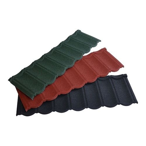 Multi Color Rectangular Shape Ceramic Stone Coated Metal Roof Tile