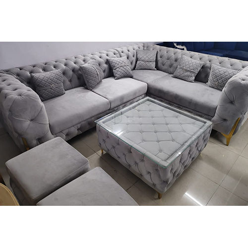 Golden Grey Wooden Maharaja Designer Sofa Set