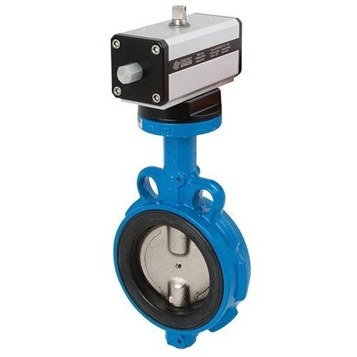 Bleu Color Mild Steel Material Electric Butterfly Valve