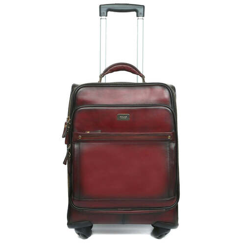 Brown Leather Trolley Bag