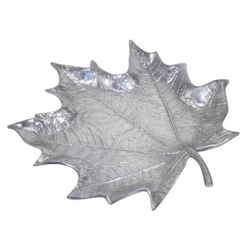 3mm Thickness Leaf Shape Polished Finish Corrosion Resistant Silver Aluminium Platter