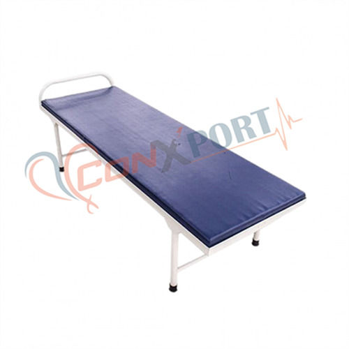 Stable White-Blue Mild Steel Attendant Bed