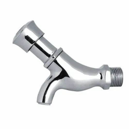 Wall Mounted Silver Brass Water Tap