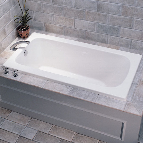 Ceramic Bath Tub - Standard Size, Rectangular Shape, Glossy White Finish | Heavy-Duty, Large Water Storage, Easy to Use, Water & Leak Resistant