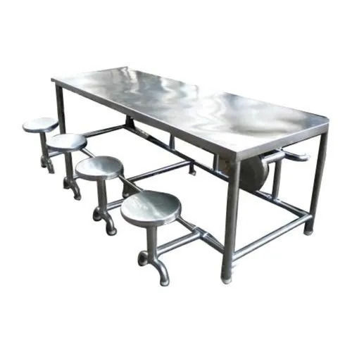 8 Seater Stainless Steel Restaurant Dining Table Set