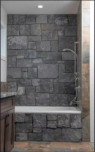 Eco Friendly Black Castle Wall Stone