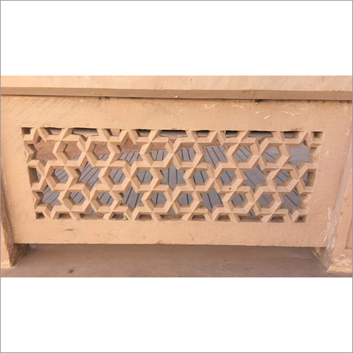Sandstone Jali - High Strength Rectangular Water-Resistant Wall Mounted Decor | Plain Polished Finish, Beige Color, Customizable Size