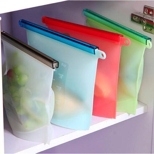 Multipurpose Reusable Food Storage Bags 1 Ltr Airtight | Ziplock | Heat and Cold Resistant