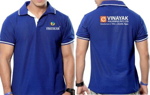 Blue Printed Polo T Shirts