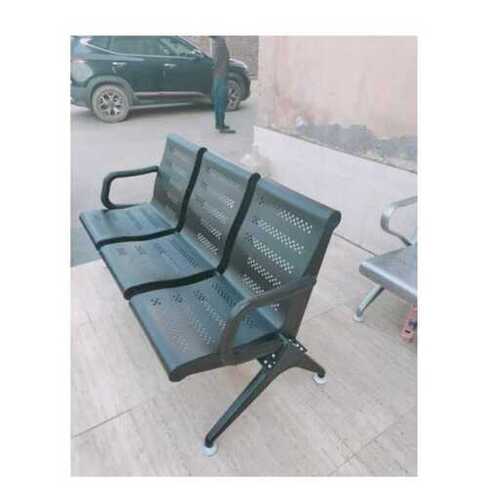 Black Color 3 Seater Mild Steel Airport Waiting Chair